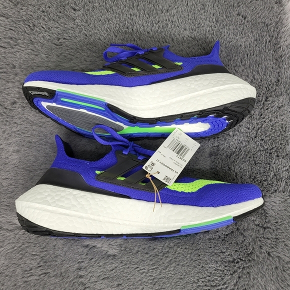 Adidas ULTRABOOST 21 'SONIC INK SCREAMING GREEN' Men's Shoes - Picture 7 of 8